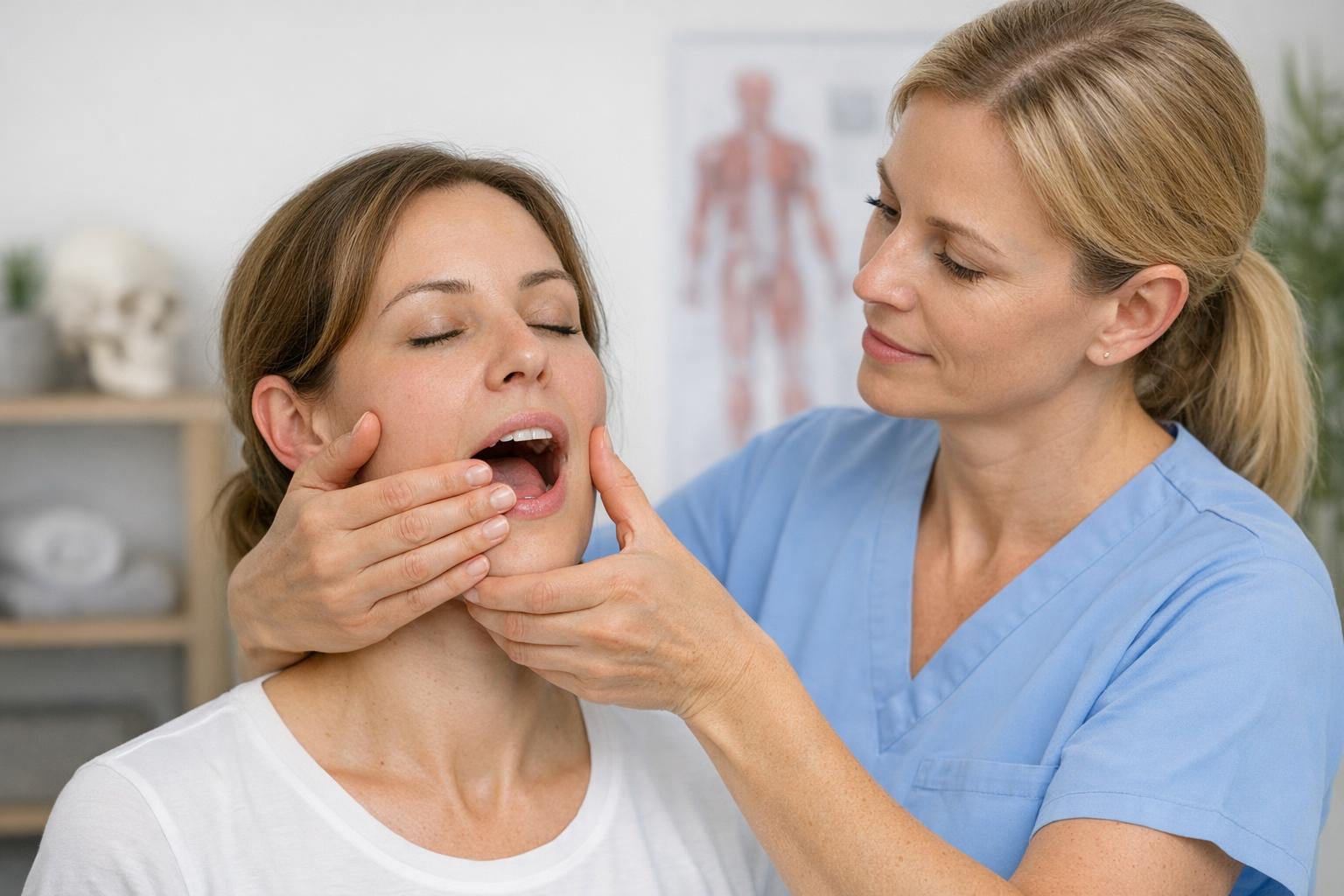 zdjęcie terapeutyczne ćwiczenie rozluźniające mięśnie żucia